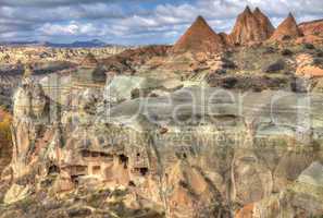 Famous cave city  Cappadocia at Turkey, HDR photography