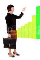 Business woman pointing at chart