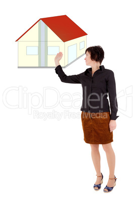 Woman showing house