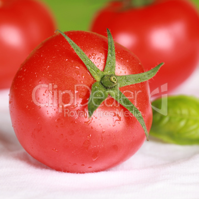 Tomate mit Basilikum