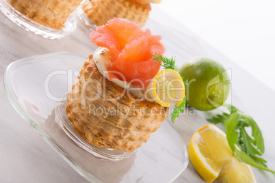 Vol-au-vent with salmon