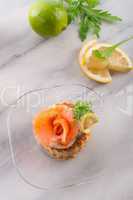 Vol-au-vent with salmon