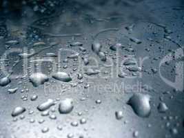 Droplets of water on glass