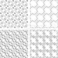 Set of monochrome geometric seamless patterns. background collection