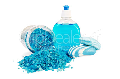 Soap blue different with bath salts in the jar