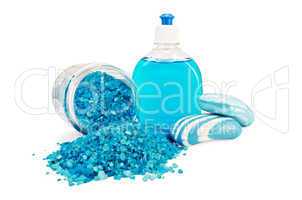 Soap blue different with bath salts in the jar