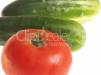 Tomatoes and cucumbers