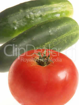 Tomatoes and cucumbers