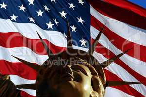 US Flag and Statue of Liberty