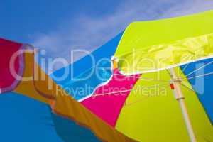 Beach Umbrellas Against the Sky