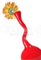 red twisty vase