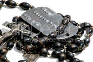 Dogtag and rosary