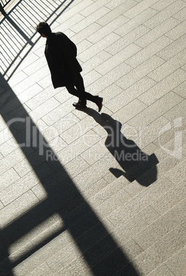 Shadow of man walking