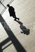 Shadow of man walking