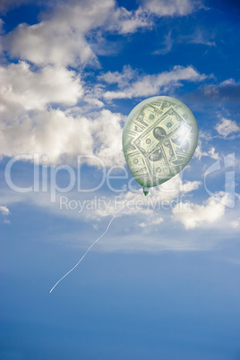 Financial Balloon Floating in Sky