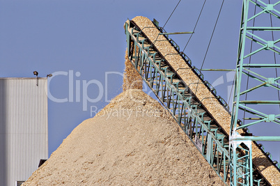 Wood chip pile