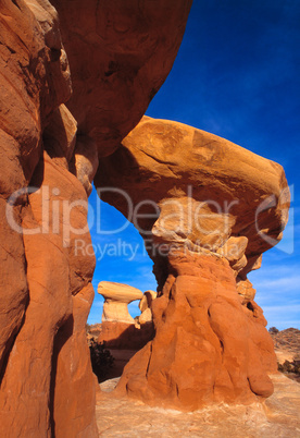 Sandstone Hoodoos in Utah Desert