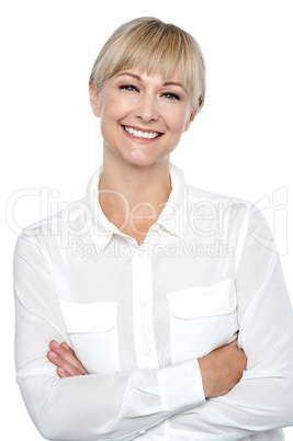 Half length portrait of a charming executive