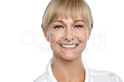 Closeup shot of an attractive blonde woman