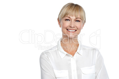 Cheerful confident business executive posing