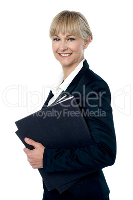 Pretty business woman ready to attend meeting