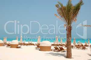 Beach of the luxury hotel, Abu Dhabi, UAE
