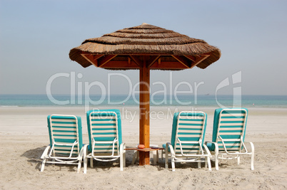 Beach of the luxury hotel, Ajman, UAE