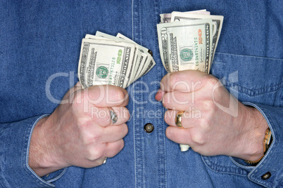 Man holding cash