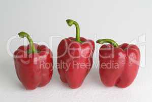 Three red peppers