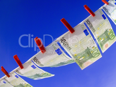 Euro money laundering concept