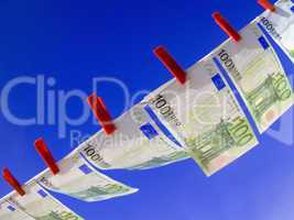 Euro money laundering concept