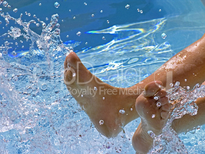 Feet splashing