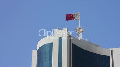 Bahrain flag on skyscraper