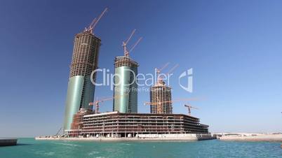 construction of skyscraper building