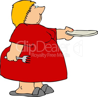 Woman with a plate