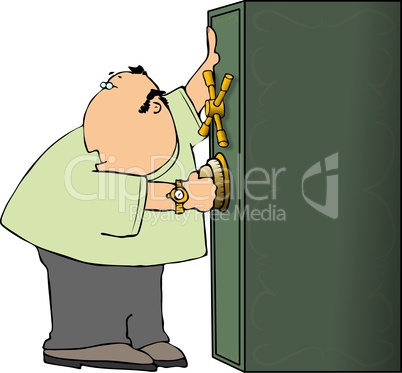 Man opening a safe