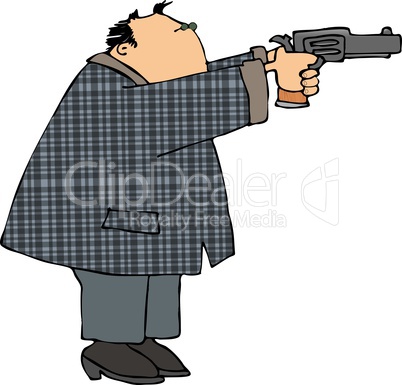 Man shooting a pistol