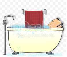 Man in a bathtub