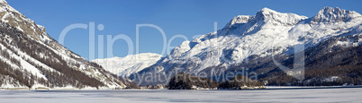 Frozen lake of Sils in Switzerland