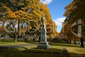 Civil War Statue in Cemetery