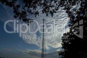 Communications Tower & Clouds