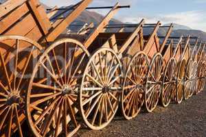 Row of Pioneer Handcarts