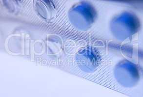 Stock Photograph Of Blue Pills In P
