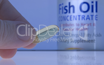Stock Photograph Of Fish Oil Pill