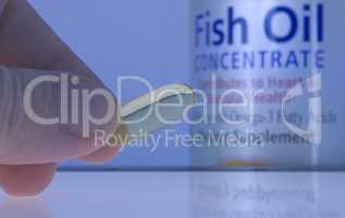 Stock Photograph Of Fish Oil Pill