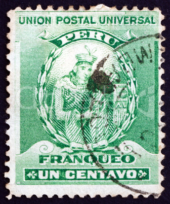 Postage stamp Peru 1898 Manco Capac, Inca Dynasty