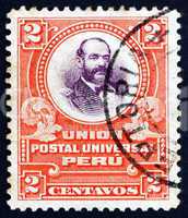 Postage stamp Peru 1907 Admiral Grau, Peruvian Naval Officer