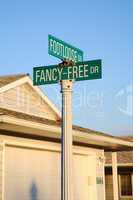 Footloose & Fancy-Free Street Sign