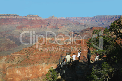 Tourists at Grand Canyon south rim
