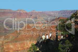 Tourists at Grand Canyon south rim